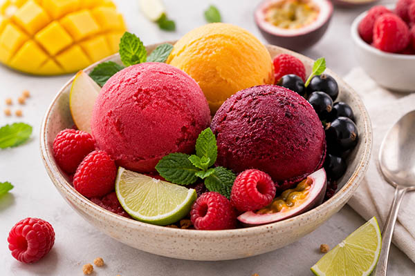 Sorbets plein fruit